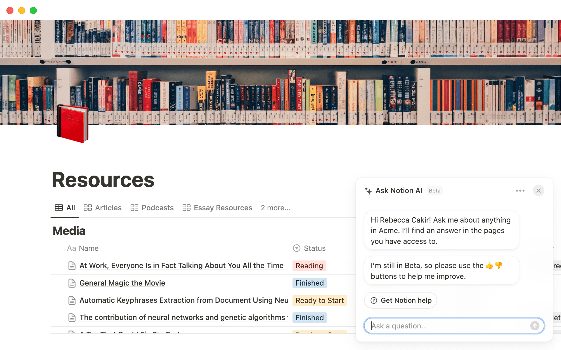 Click the sparkle in the bottom right to open Q&A. Alternatively, find Q&A in the search menu.