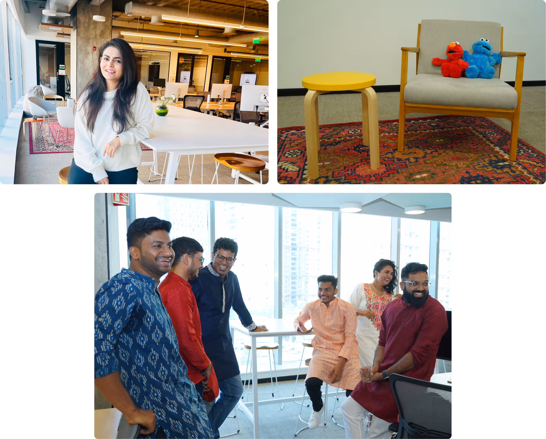 Anu with inspiring office scenes.