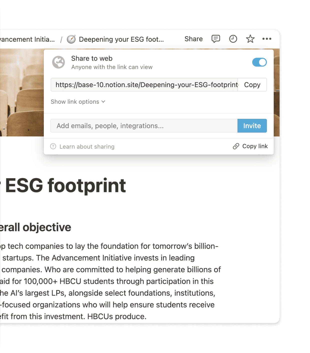 Las plantillas de Notion facilitan la creación de documentos elegantes, actualizados y fáciles de compartir con las partes interesadas.