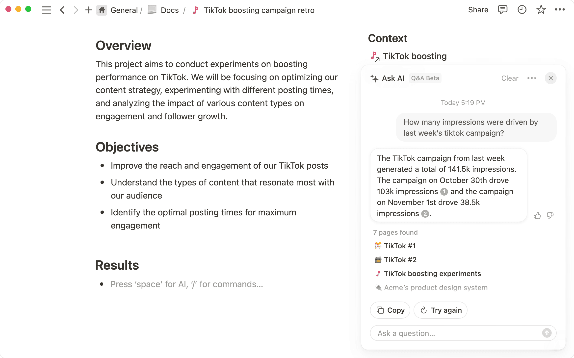 Bring up helpful campaign data on the fly using a time-bound request.